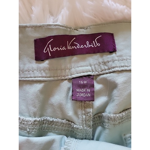 Gloria Vanderbilt Women's Capri Pants Mara Sage Green Size 16W - Picture 3 of 10